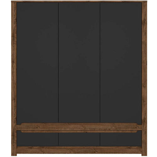 Фото шкафа RUSO SZF3D3S BRW дуб апрель / черный – вид спереди