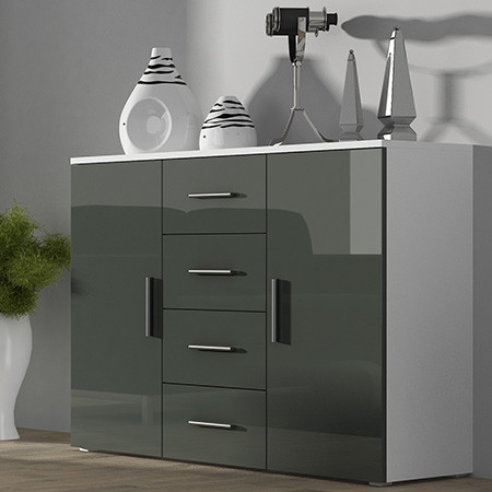 Фото комода Uni SOHO CAMA MEBLE белый / серый глянец