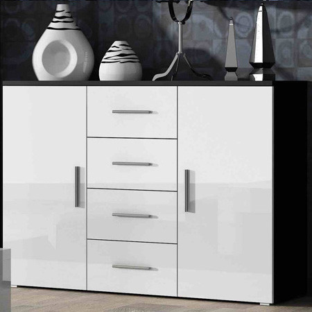 Фото комода Uni SOHO CAMA MEBLE черный / белый глянец