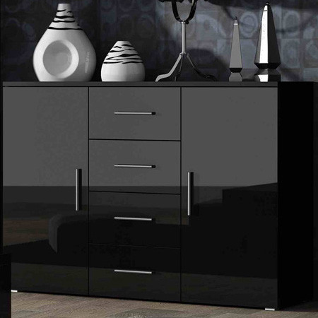 Фото комода Uni SOHO CAMA MEBLE черный / черный глянец