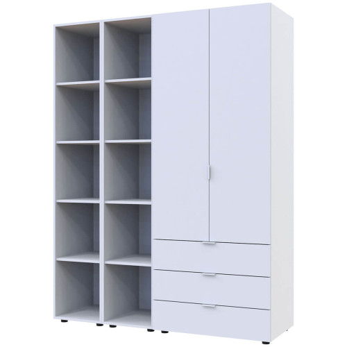 Фото шафи 2 ДСП з 2 етажерками ГЕЛАР ДОРОС (DOROS) білий