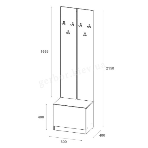 СОЛА Передпокій 2+3 Вішак та Дзеркало з тумбою ДОРОС (DOROS)