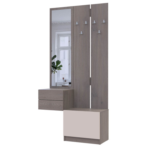 Фото передпокою 2+3 Вішак та Дзеркало з тумбою СОЛА ДОРОС (DOROS) канноло / кашемір