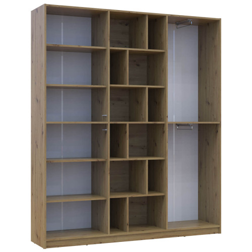 Фото шафи ДСП МОРГАН ДОРОС (DOROS) дуб артизан / кашемір – вигляд збоку наповнення