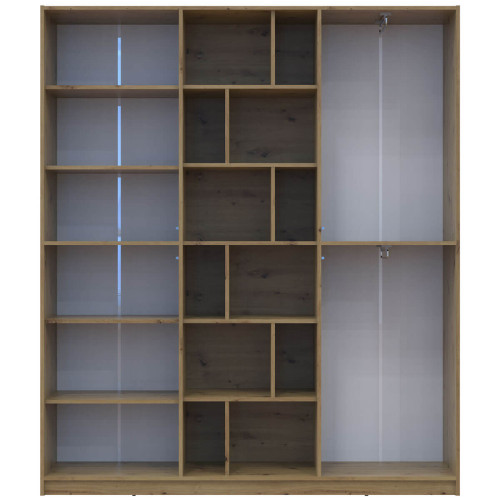 Фото шафи ДСП МОРГАН ДОРОС (DOROS) дуб артизан / кашемір – вигляд спереду наповнення