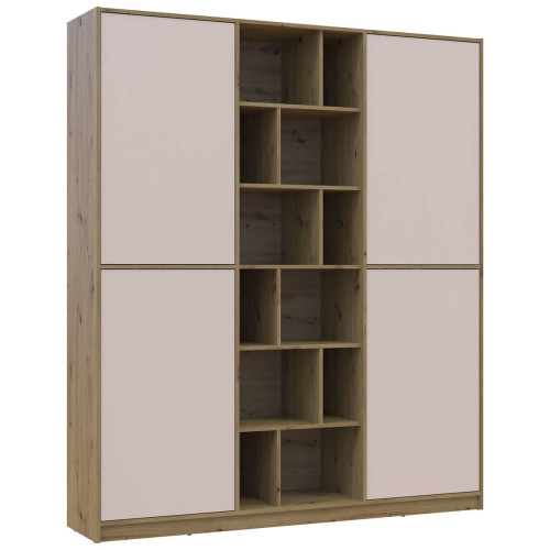 Фото шафи ДСП МОРГАН ДОРОС (DOROS) дуб артизан / кашемір – вигляд збоку