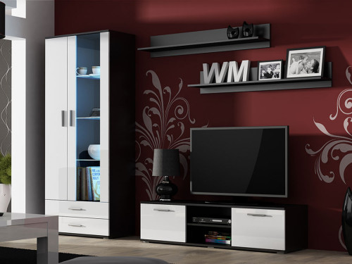 Фото комплекта мебели для гостиной SOHO 11 CAMA MEBLE черный / белый глянец