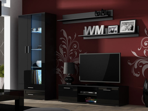 Фото комплекта мебели для гостиной SOHO 11 CAMA MEBLE черный / черный глянец