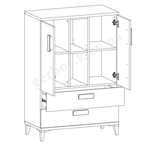 Фото тумбы KUBO KB3 BOGFRAN – схема наполнения