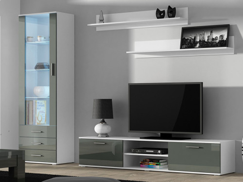 Фото комплекта мебели для гостиной SOHO 1 CAMA MEBLE белый / серый глянец