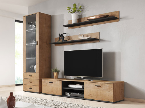 Фото комплекта мебели для гостиной SOHO 1 CAMA MEBLE дуб лефкас / черный