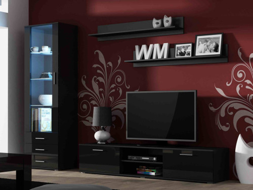 Фото комплекта мебели для гостиной SOHO 1 CAMA MEBLE черный / черный глянец