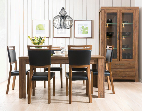 Фото обеденного стола GENT STO/7/16 BRW дуб стирлинг в интерьере столовой GENT BRW