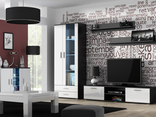 Фото комплекта мебели для гостиной SOHO 9 CAMA MEBLE черный / белый глянец