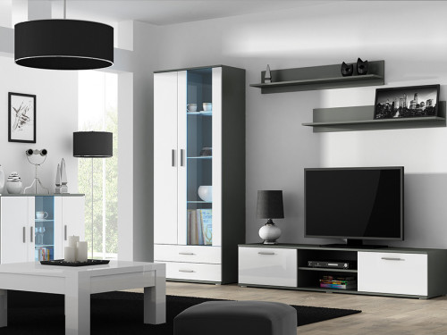 Фото комплекта мебели для гостиной SOHO 9 CAMA MEBLE серый / белый глянец