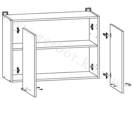Фото кухні JUNONA LINE 180 ZBL BRW сонома – схема наповнення навісної шафи G2D/80/57