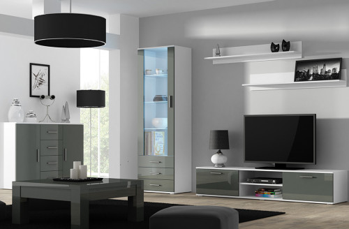 Фото комплекта мебели для гостиной SOHO 2 CAMA MEBLE белый / серый глянец