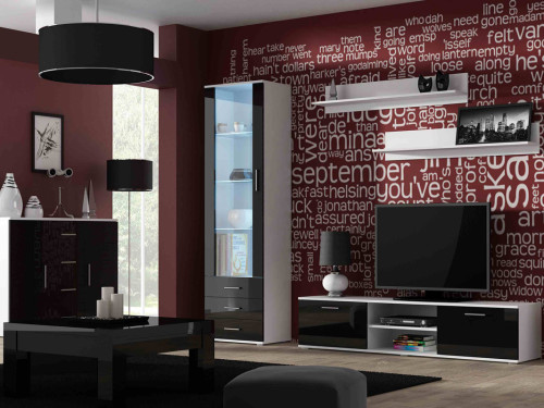 Фото комплекта мебели для гостиной SOHO 2 CAMA MEBLE белый / черный глянец