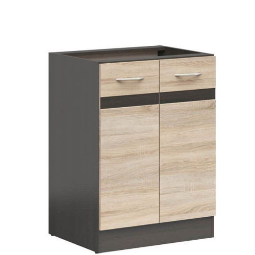 Фото тумби JUNONA LINE D2D/60/82 BBL BRW сонома – вигляд збоку