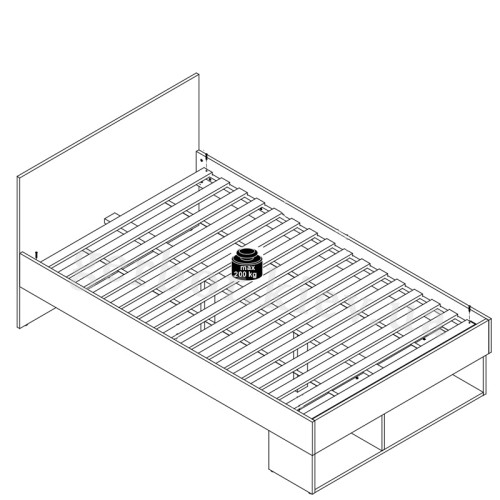 Фото кровати MALCOLM LOZ/120 BRW с ламелями