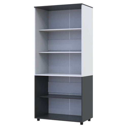 Фото шафи ТОРН 2 ДСП полиці ДОРОС (DOROS) антрацит / білий – вигляд збоку наповнення