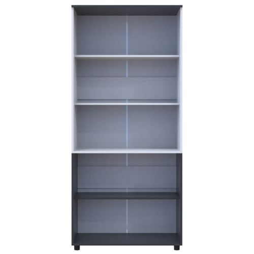 Фото шафи ТОРН 2 ДСП полиці ДОРОС (DOROS) антрацит / білий – вигляд спереду наповнення