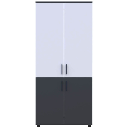 Фото шафи ТОРН 2 ДСП полиці ДОРОС (DOROS) антрацит / білий – вигляд спереду