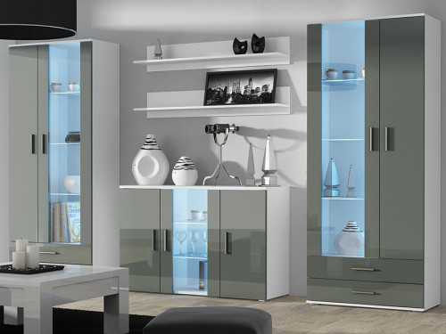 Фото комплекта мебели для гостиной SOHO 10 CAMA MEBLE белый / серый глянец