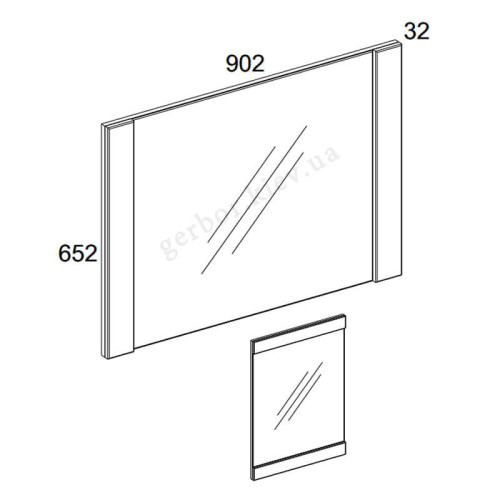 Фото дзеркала 90 DOORSET MEBELBOS – схема з розмірами