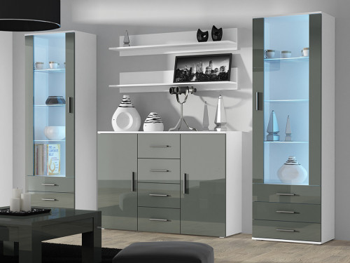 Фото комплекта мебели для гостиной SOHO 3 CAMA MEBLE белый / серый глянец