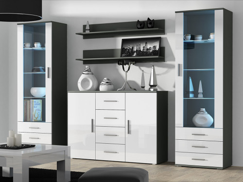 Фото комплекта мебели для гостиной SOHO 3 CAMA MEBLE серый / белый глянец