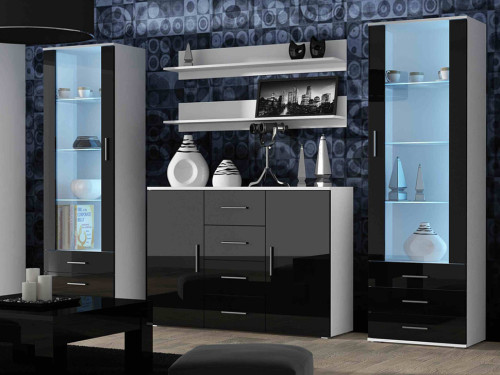 Фото комплекта мебели для гостиной SOHO 3 CAMA MEBLE белый / черный глянец