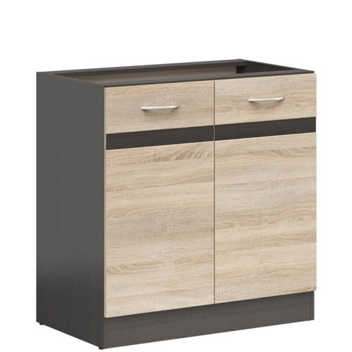 Фото тумби JUNONA LINE D2D/80/82 BBL BRW сонома – вигляд збоку