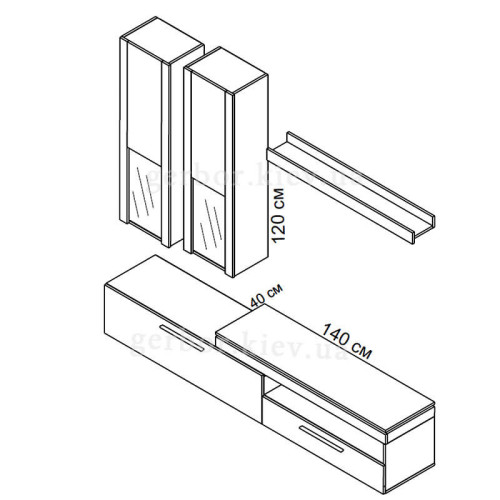 Фото вітальні ЛІЧІ Гербор – схема з розмірами