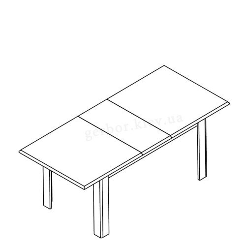 Фото обіднього столу СОНАТА НЬЮ STO160 Гербор – схема у розкладеному вигляді
