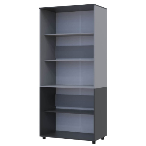 Фото шафи ТОРН 2 ДСП полиці ДОРОС (DOROS) антрацит / сірий – вигляд збоку наповнення