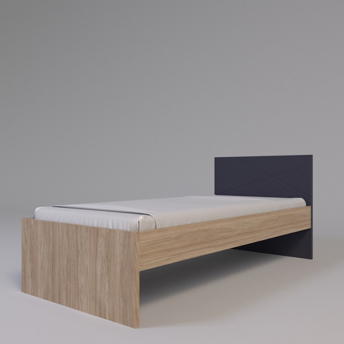 На фото кровать 90 (каркас) Х-СКАУТ Х-09 Санти дуб каменный / графит