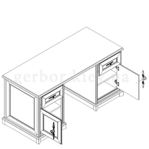 Фото письмового столу 158 СОНАТА Гербор – схема наповнення