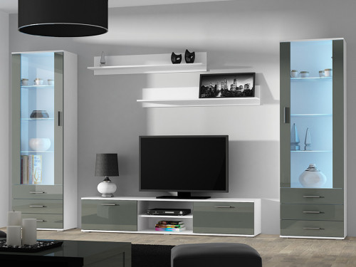 Фото комплекта мебели для гостиной SOHO 4 CAMA MEBLE белый / серый глянец