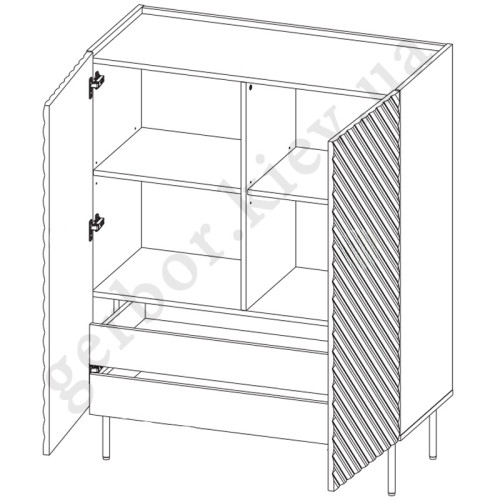 Фото вітальні ONDA CAMA MEBLE – схема наповнення пеналу