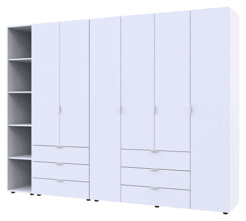 Фото шафи 2+4 ДСП з етажеркою ГЕЛАР ДОРОС (DOROS) білий