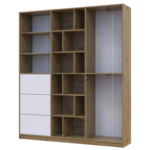 Фото шафи з шухлядами МОРГАН ДОРОС (DOROS) дуб артизан / білий – наповнення