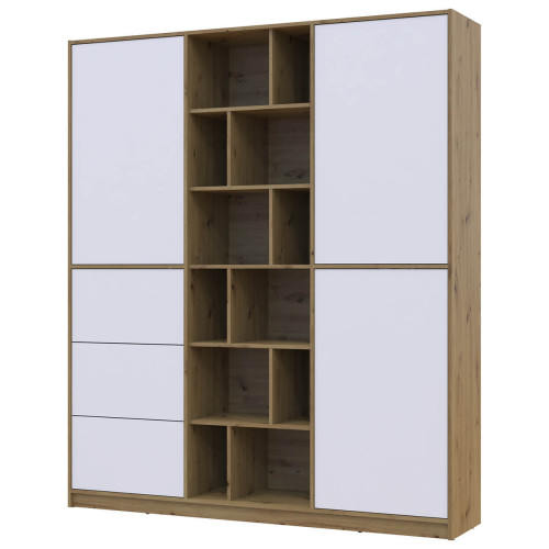 Фото шафи з шухлядами МОРГАН ДОРОС (DOROS) дуб артизан / білий