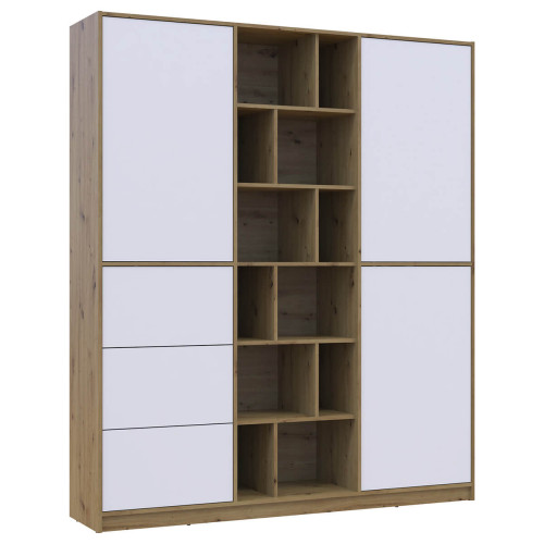 Фото шафи з шухлядами МОРГАН ДОРОС (DOROS) дуб артизан / білий – вигляд збоку