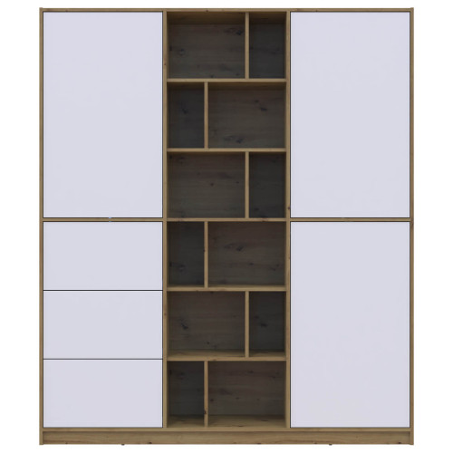 Фото шафи з шухлядами МОРГАН ДОРОС (DOROS) дуб артизан / білий – вигляд спереду