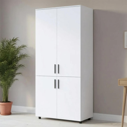 Фото білої шафи ТОРН 2 ДСП полиці ДОРОС (DOROS) в інтер'єрі