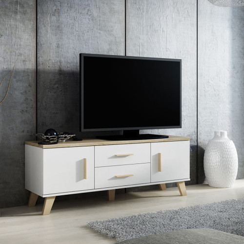 Фото тумбы ТВ 140 2D2S LOTTA CAMA MEBLE в интерьере гостиной
