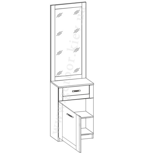 На фото схема тумбы с зеркалом BOSS BS14 BOGFRAN