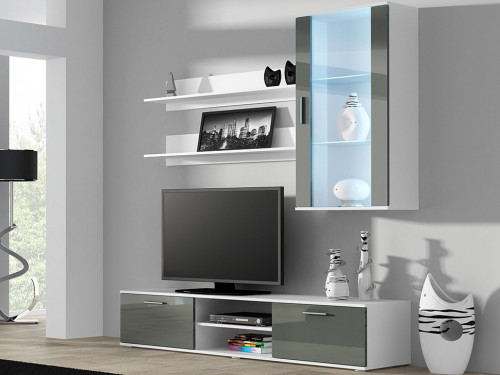 Фото комплекта мебели для гостиной SOHO 5 CAMA MEBLE белый / серый глянец