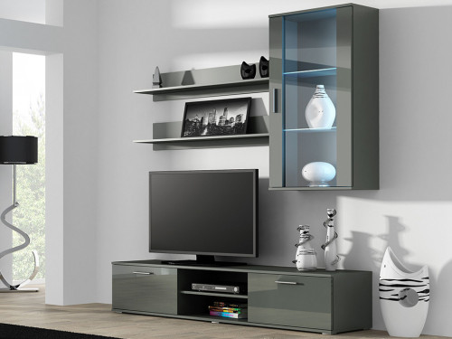 Фото комплекта мебели для гостиной SOHO 5 CAMA MEBLE серый / серый глянец